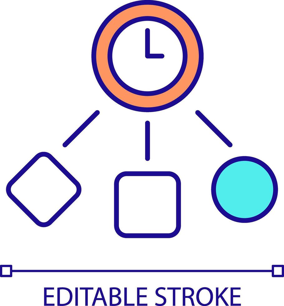 Prioritization framework RGB color icon. Scheduling system, focus control. Efficiency self organization. Task priority. Isolated illustration. Simple filled line drawing. Editable stroke vector