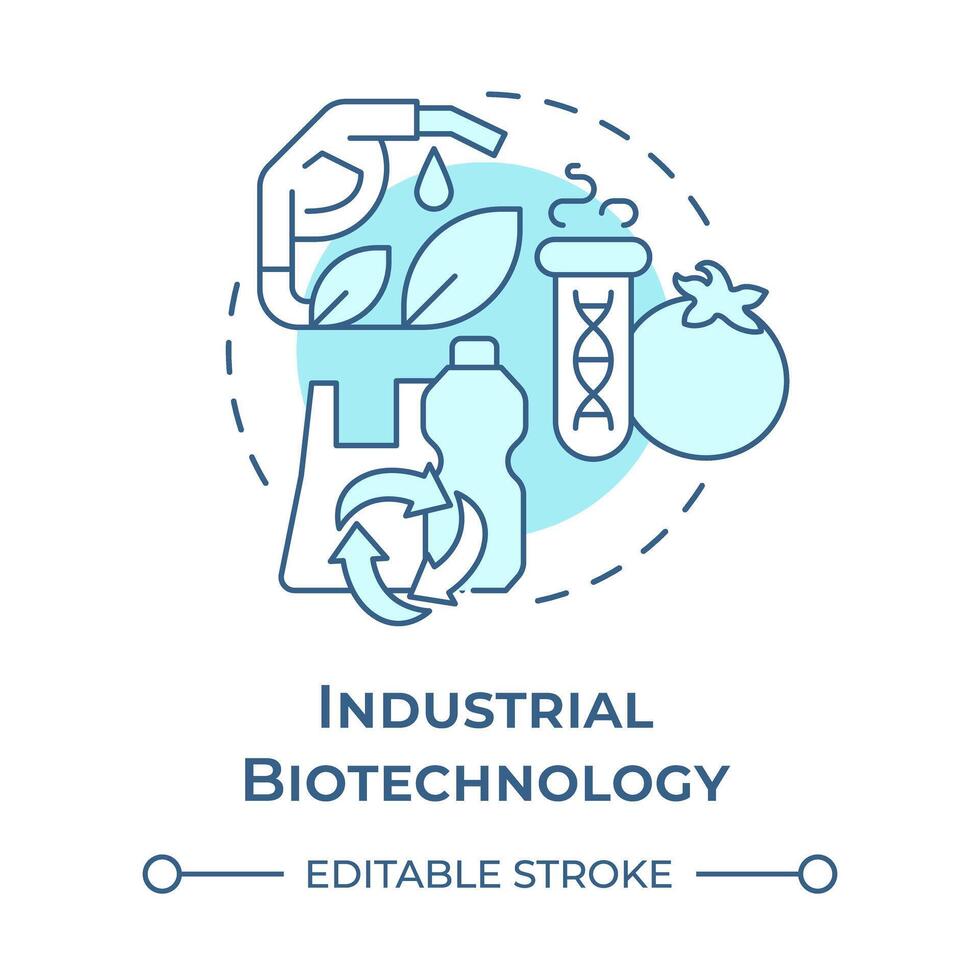 Industrial biotechnology soft blue concept icon. Biodegradable materials. Environmental solutions. Round shape line illustration. Abstract idea. Graphic design. Easy to use in presentation vector