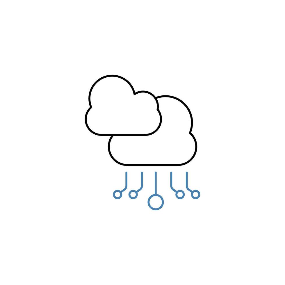 cloud tech concept line icon. Simple element illustration. cloud tech concept outline symbol design. vector