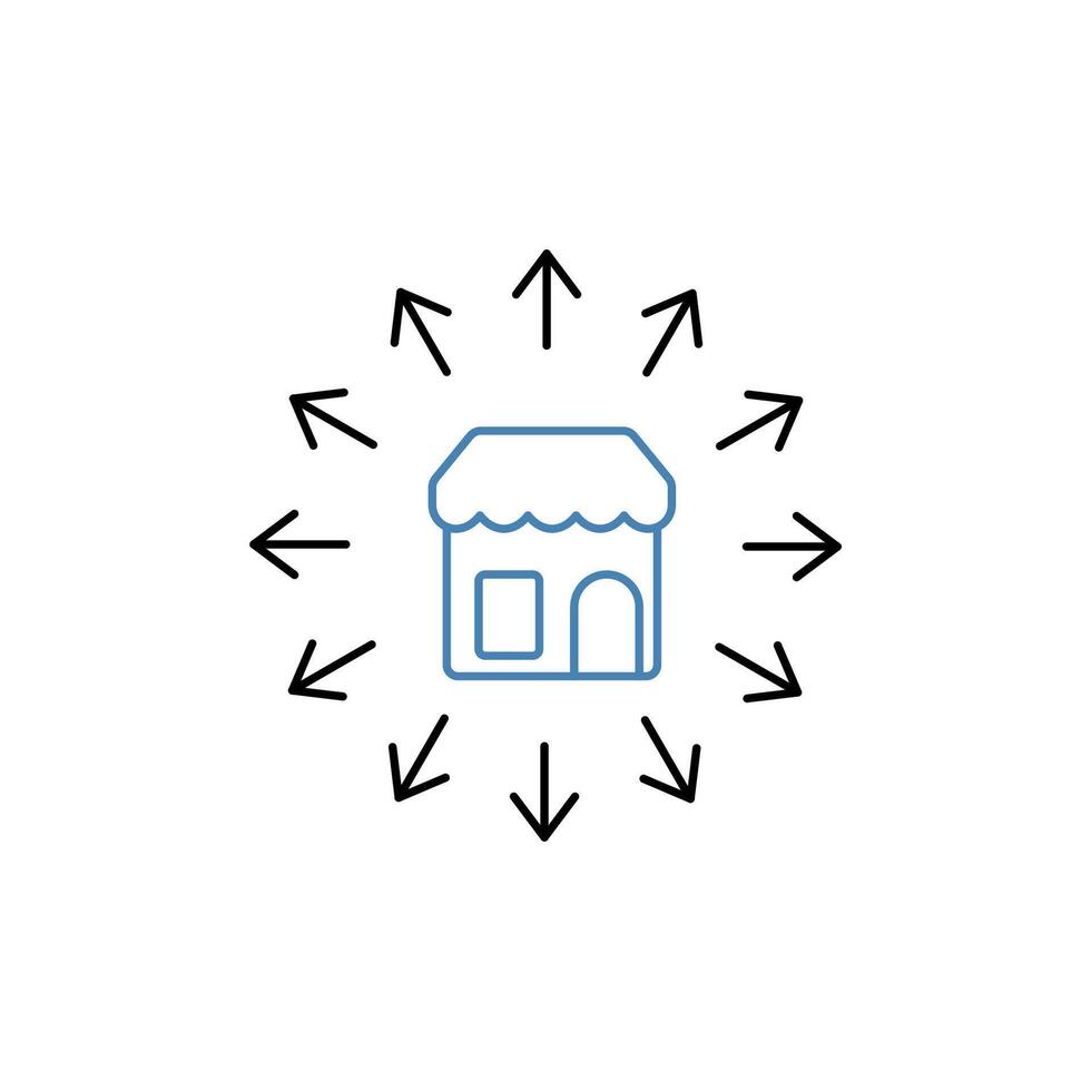 expansion concept line icon. Simple element illustration. expansion concept outline symbol design. vector