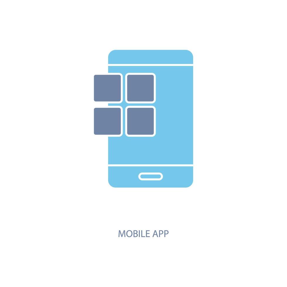 mobile app concept line icon. Simple element illustration. mobile app concept outline symbol design. vector