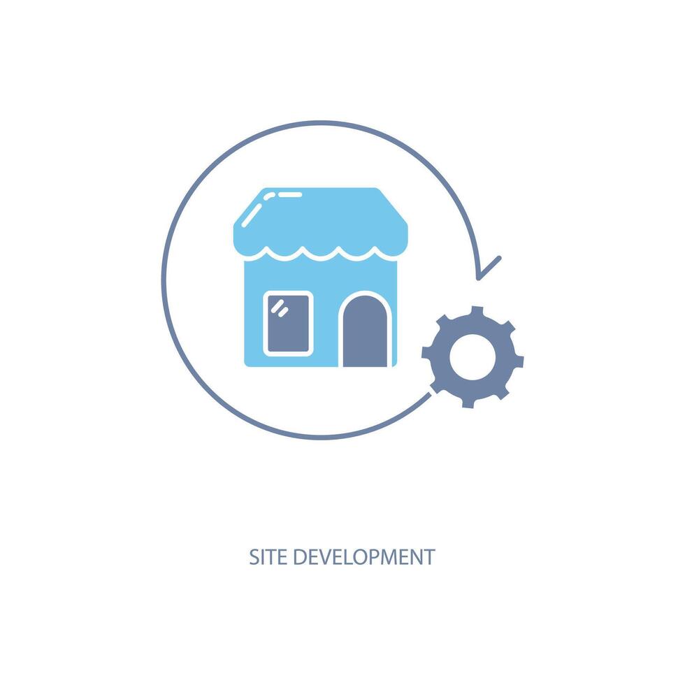 site development concept line icon. Simple element illustration. site development concept outline symbol design. vector
