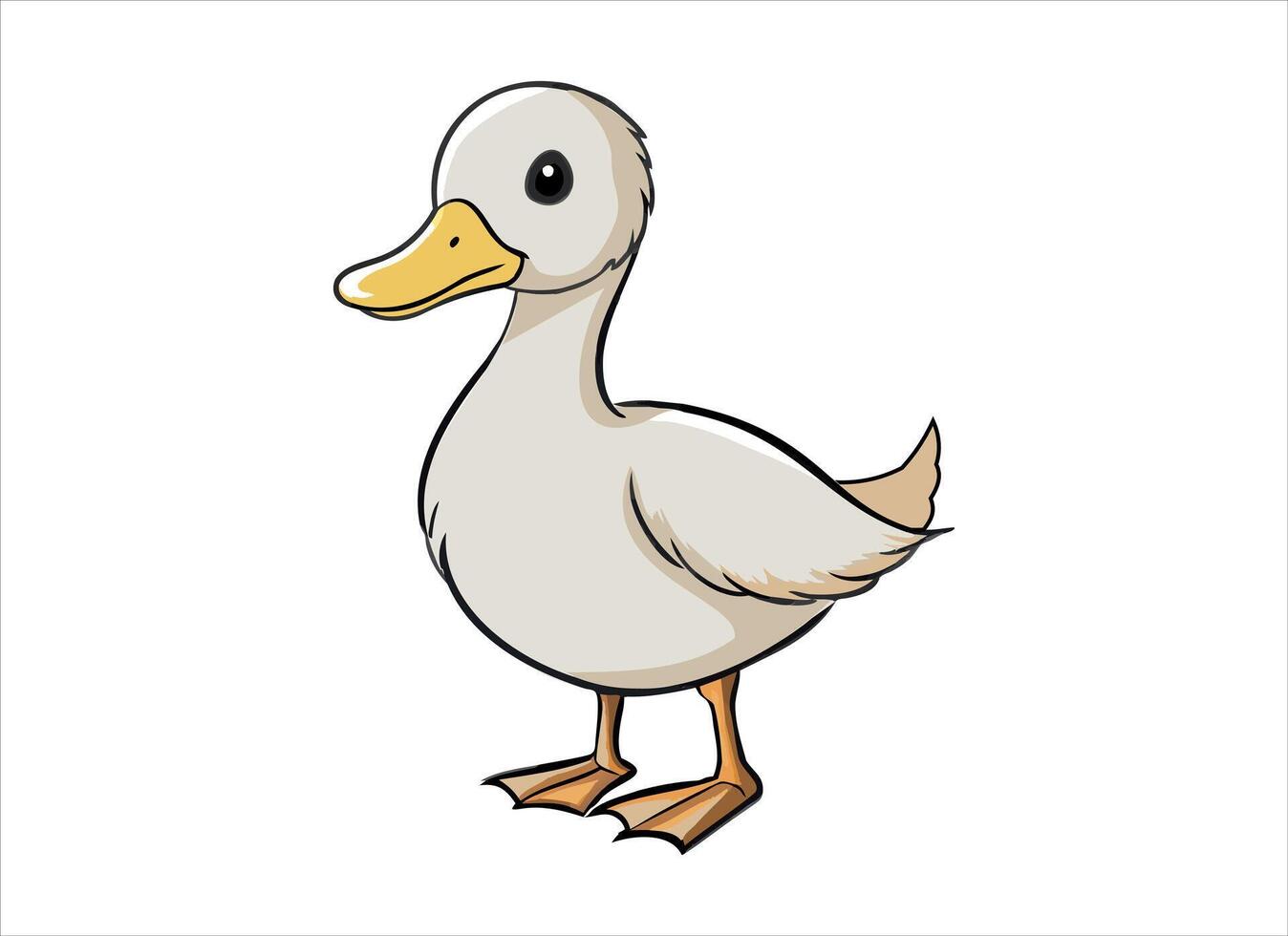 dibujos animados Pato en blanco antecedentes vector