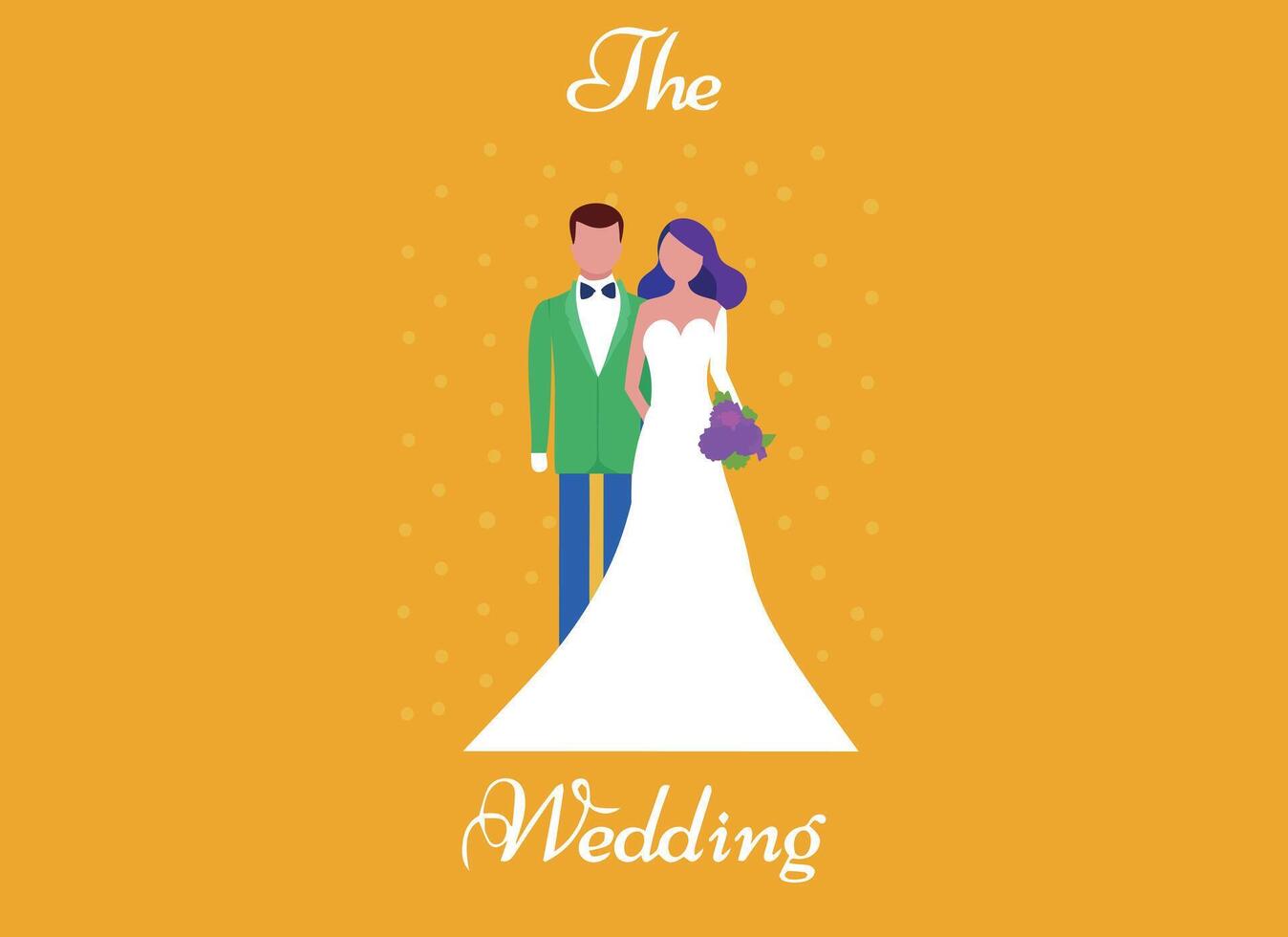 Elegant Bride and Groom Illustration for Wedding Invitations vector