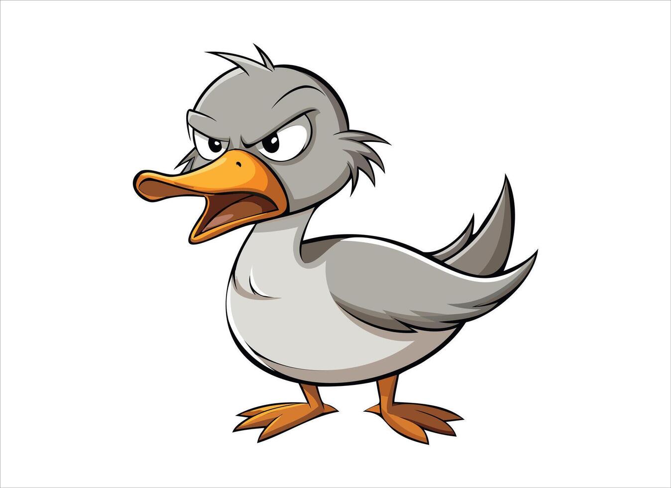 angry cartoon duck vector