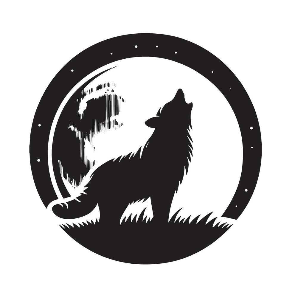 Raccoon howling Clipart in black and white vector