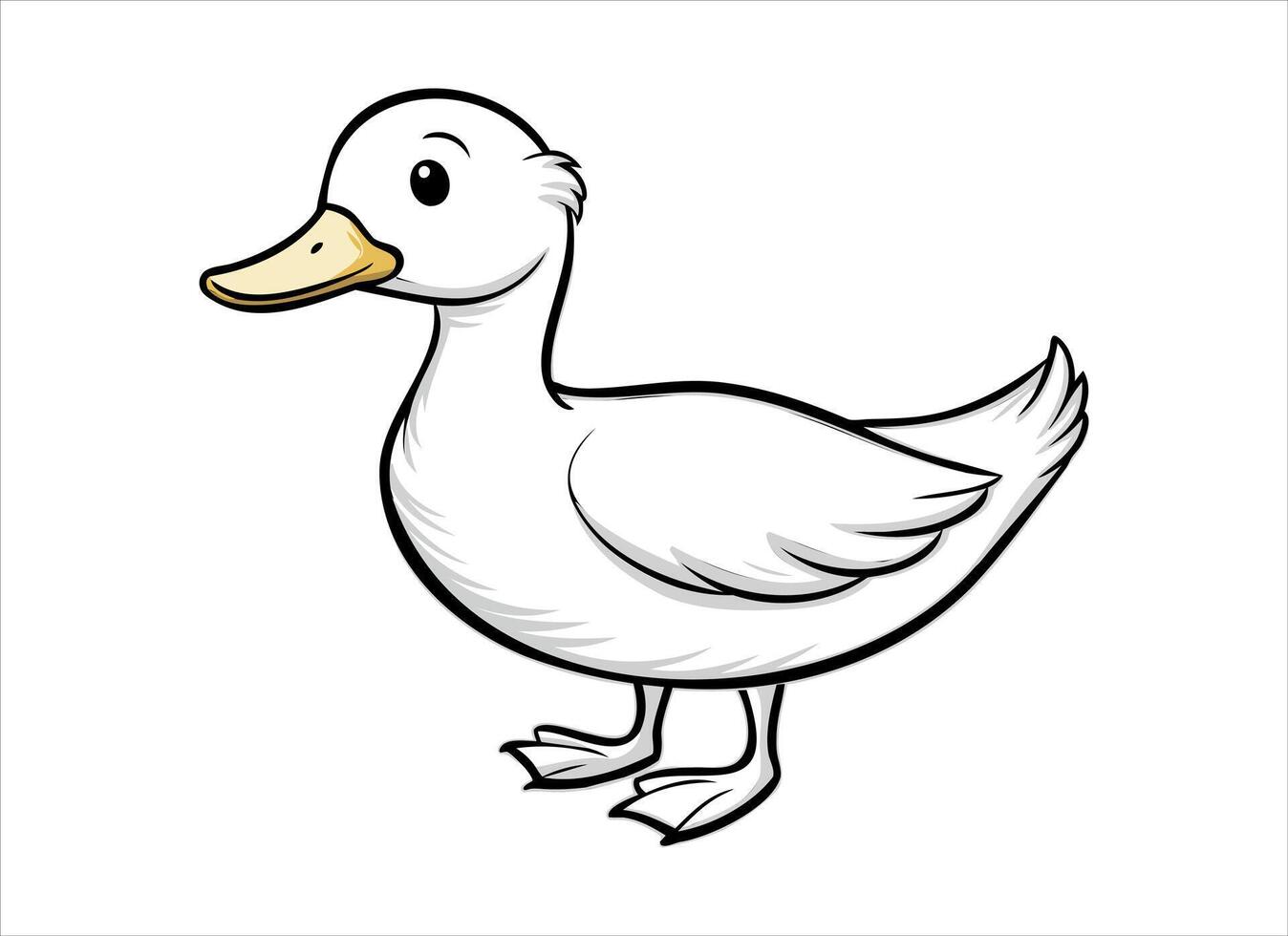 un dibujos animados Pato en un blanco antecedentes vector