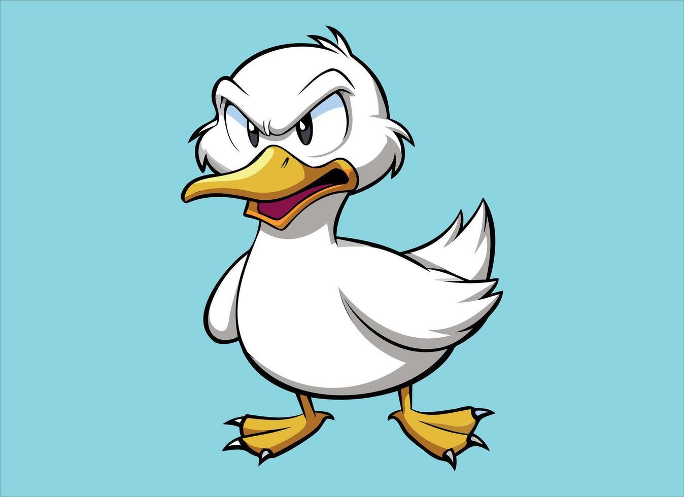 cartoon duck on white background vector