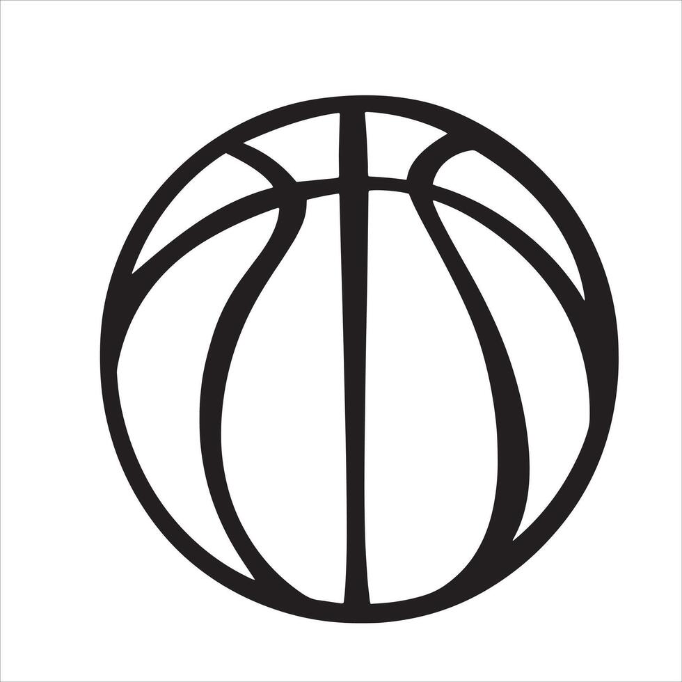 black and white Basketball outline illustration vector