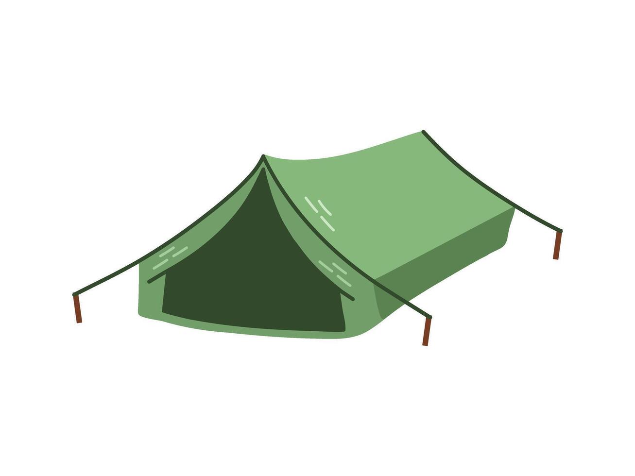 Cute hand drawn tourist tent. Flat illustration isolated on white background. Doodle drawing. vector