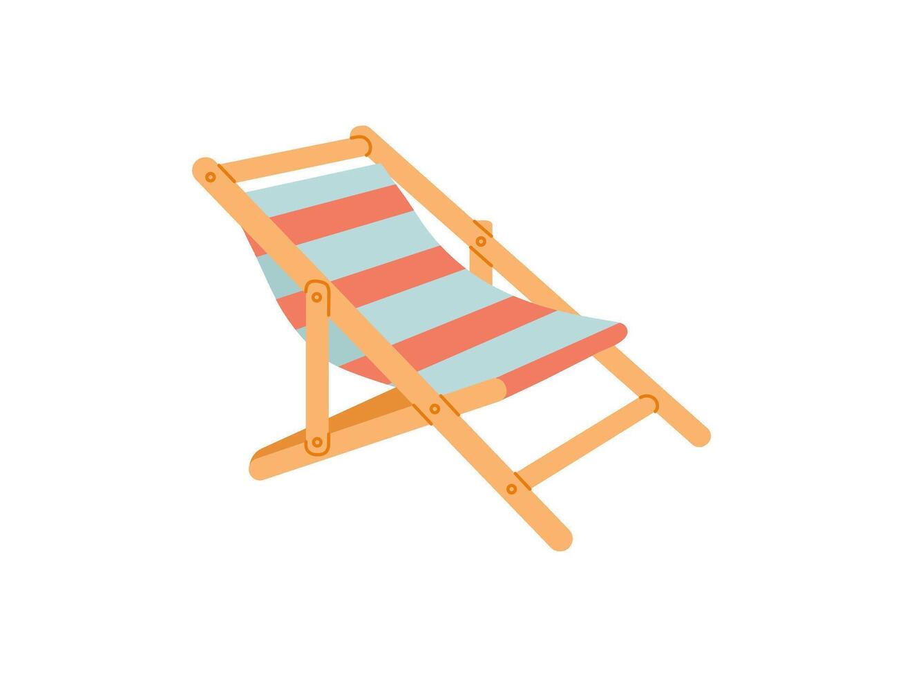 Cute hand drawn beach chair. Flat illustration isolated on white background. Doodle drawing. vector