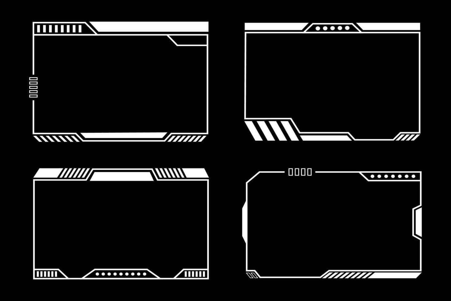 Futuristic High Tech Twitch Live Streaming Game Overlay Face Border vector