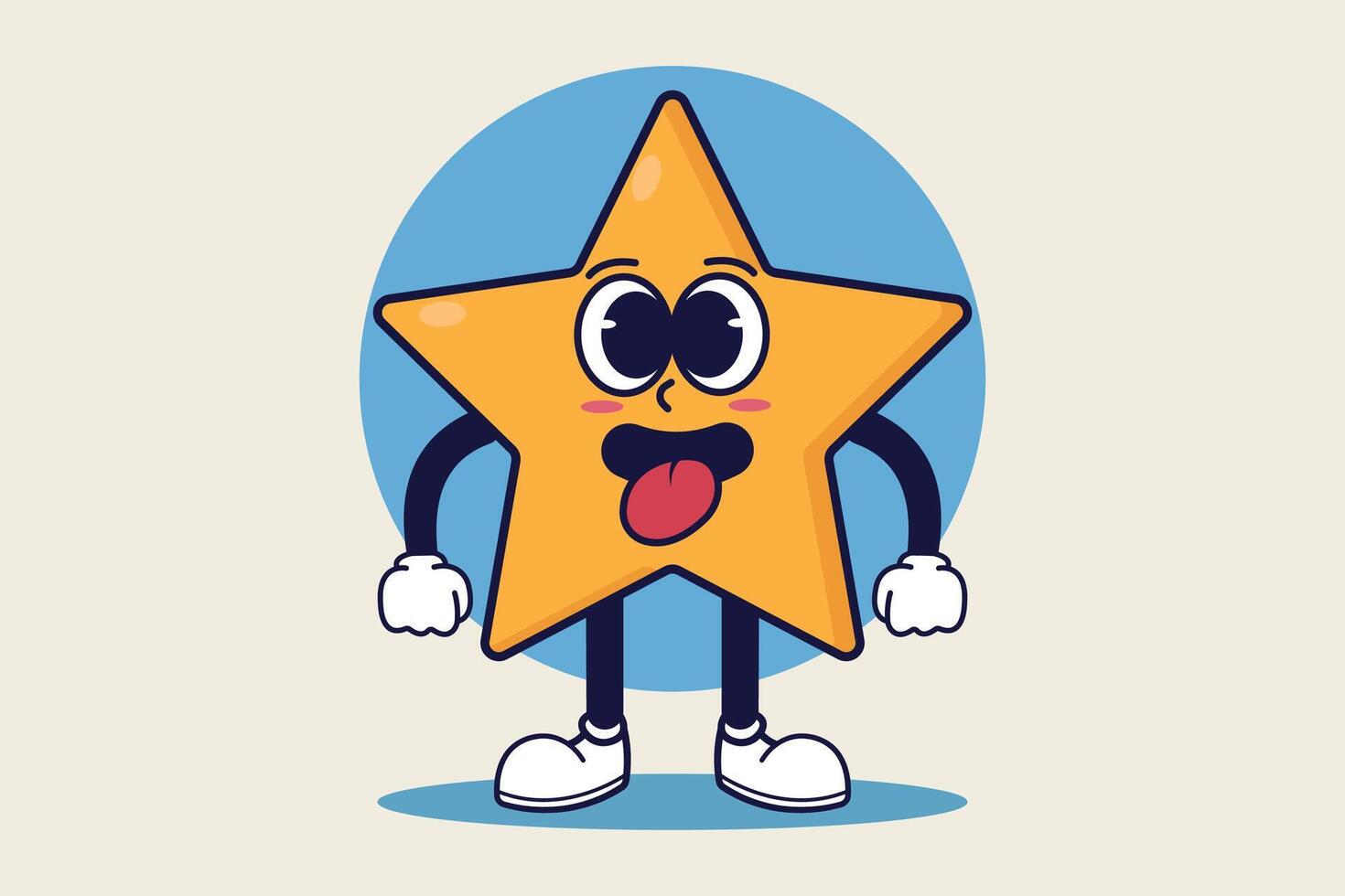 Funny star cartoon mascot icon design illustration design Star character flat design concept vector