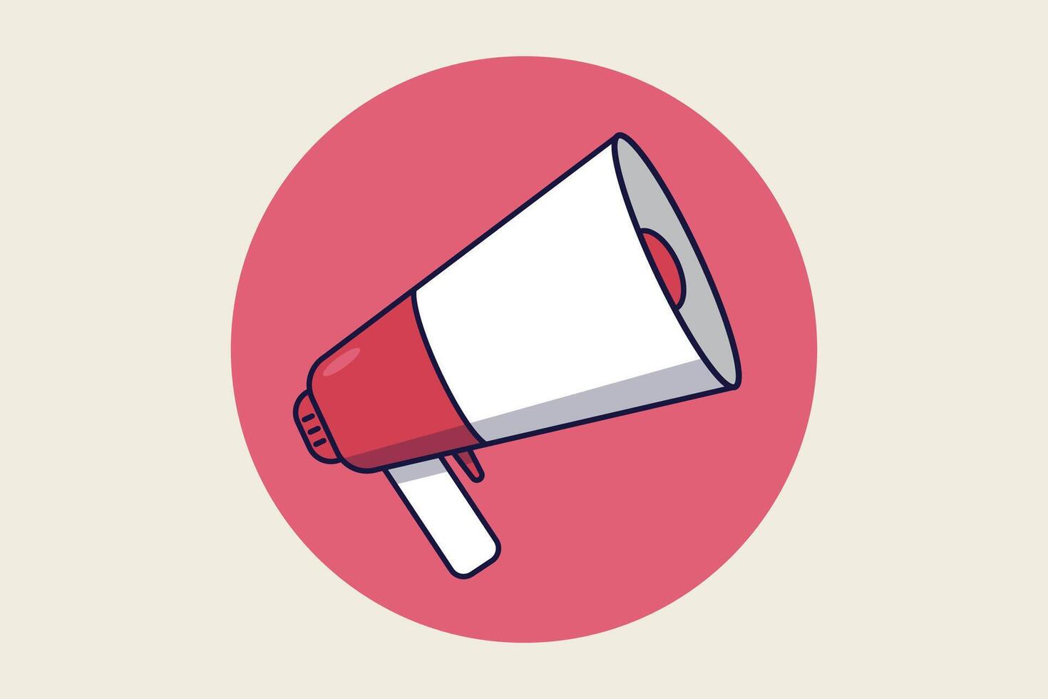 Megaphone icon. Loudspeaker design illustration in flat style vector