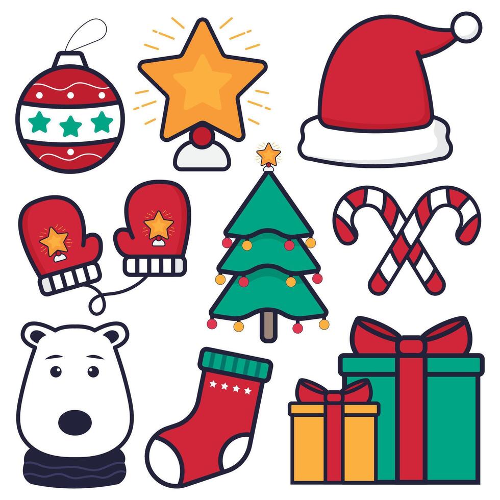 Christmas and New Year icons set. Design illustration of Christmas elements vector