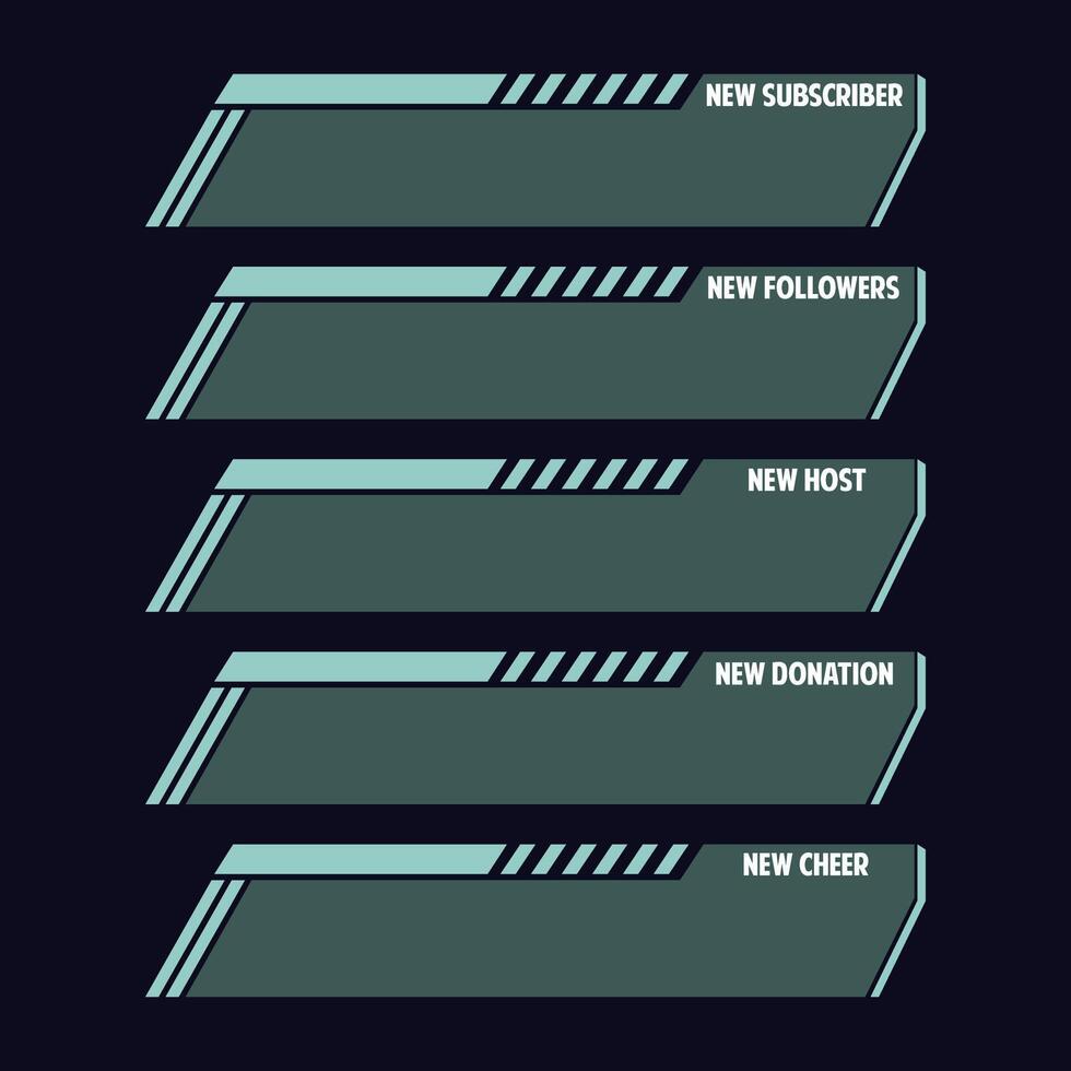 Green Twitch Screen Overlay Buttons vector