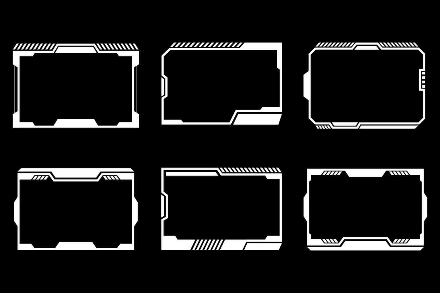 Set of Geometric Futursitic Cyberpunk Twich Streaming Overlay vector