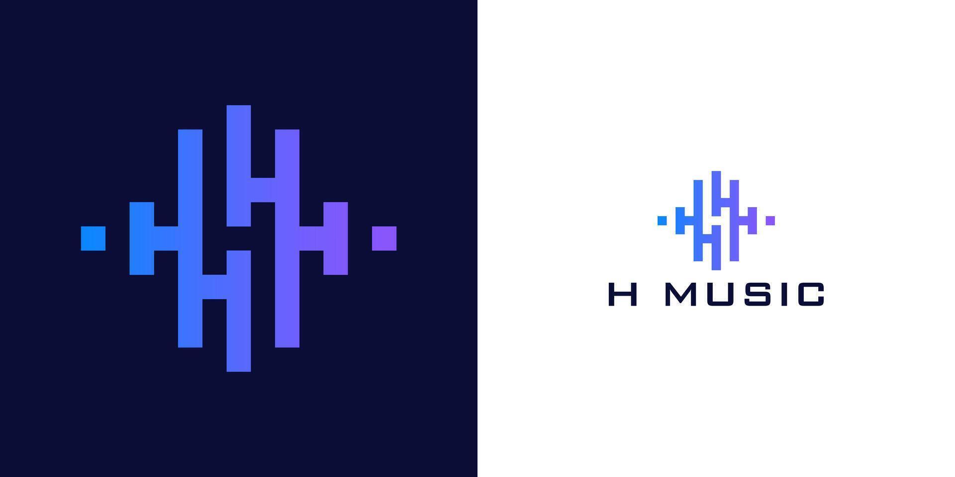 Abstract letters with Pulse music player elements. Logo template of electronic music, equalizer, shop, dj, nightclub, disco. Audio wave logo concept, Multimedia Technology theme, Abstract Shapes vector