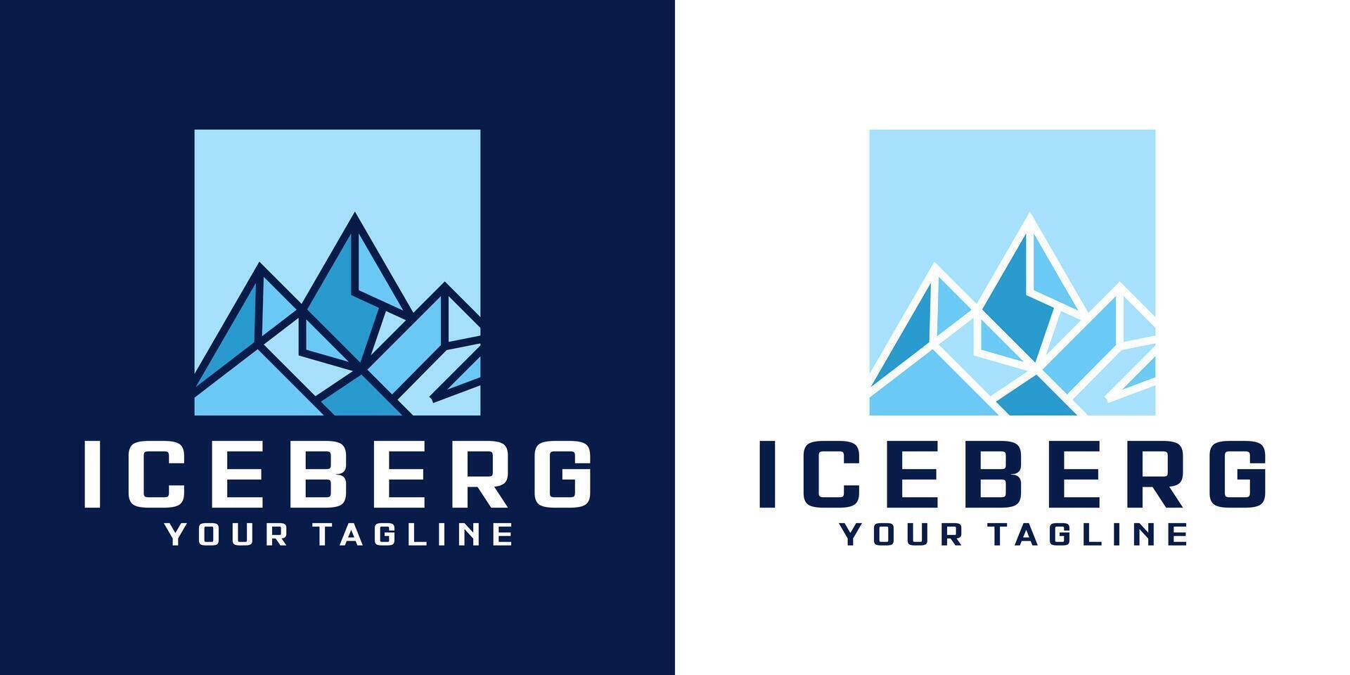 colorful iceberg logo design inspiration vector