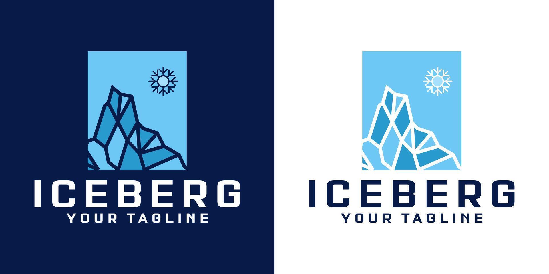 geometric cold iceberg logo design vector