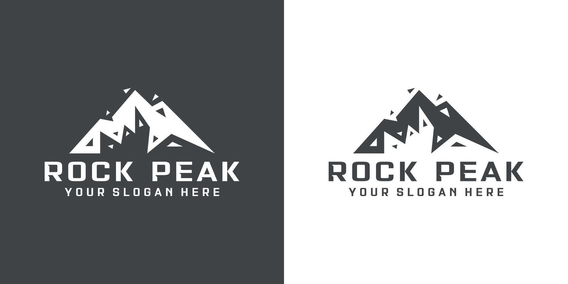 rock mountain logo design, rock peak vector