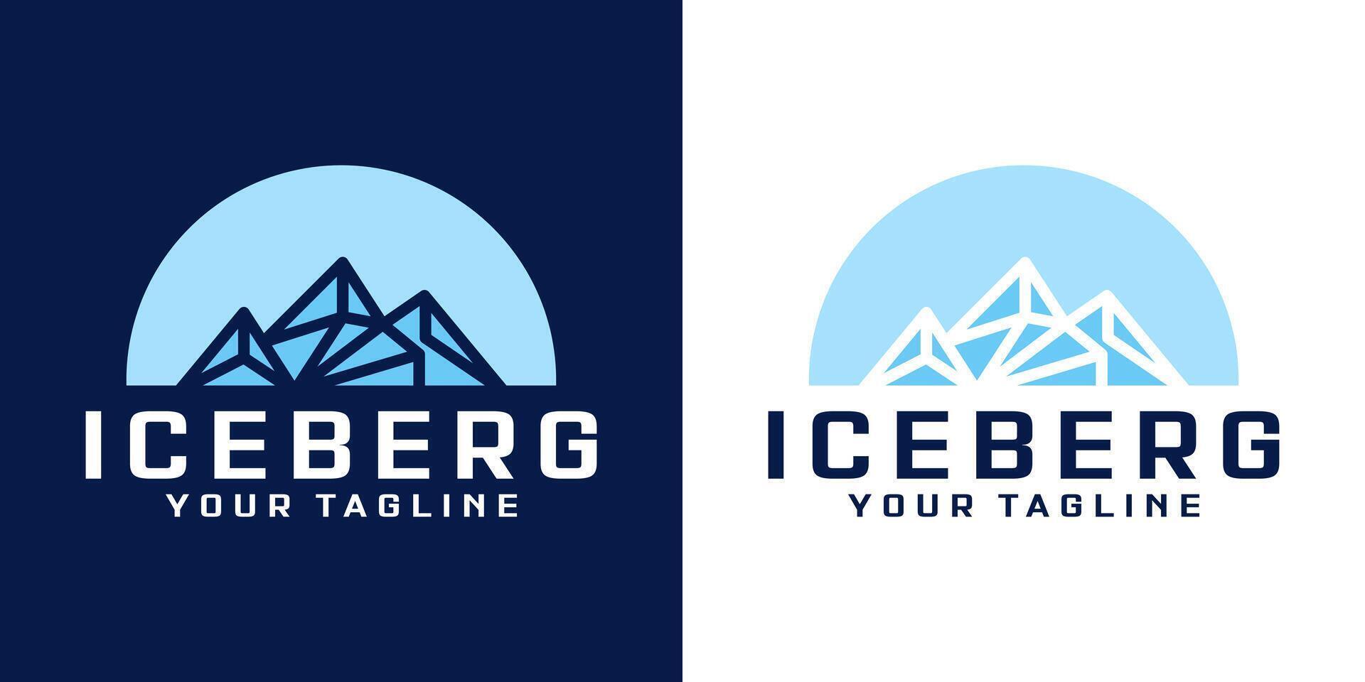 silhouette of iceberg rock logo design vector