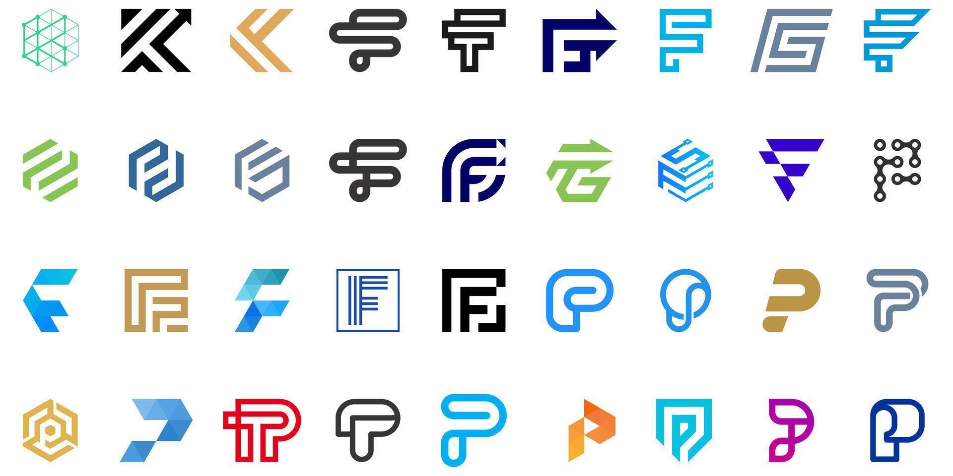 collection of letter F monogram designs, icons for business vector