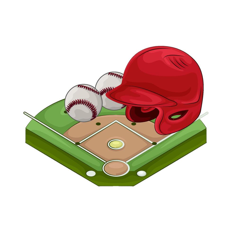 ilustración de béisbol campo vector