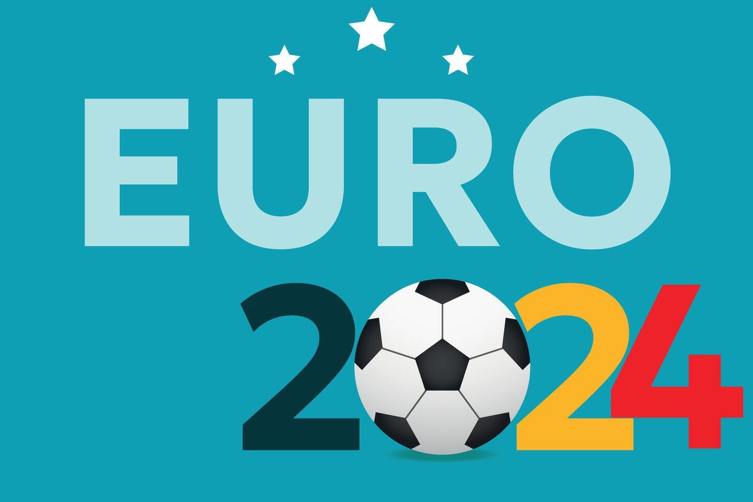 2024 Soccer football event. European international football championship symbol 2024. Vector illustration Football soccer cup 2024 in Germany square and horizontal pattern background or banner, card,