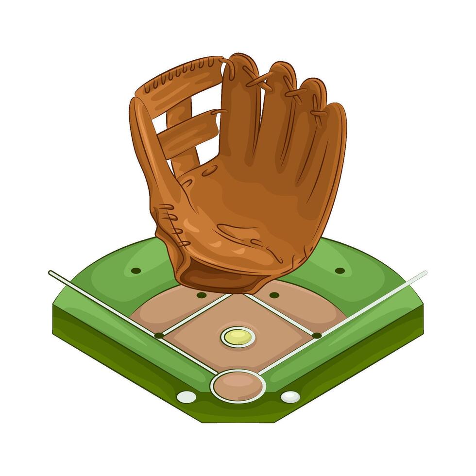 ilustración de béisbol campo vector