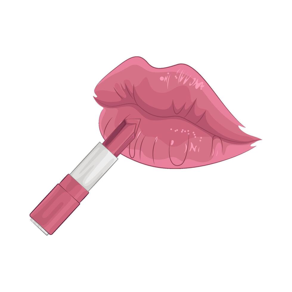 Illustration of pink lipstick vector