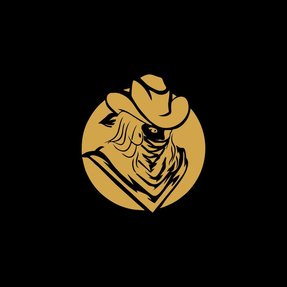 Head of a Cowboy Illustration vector