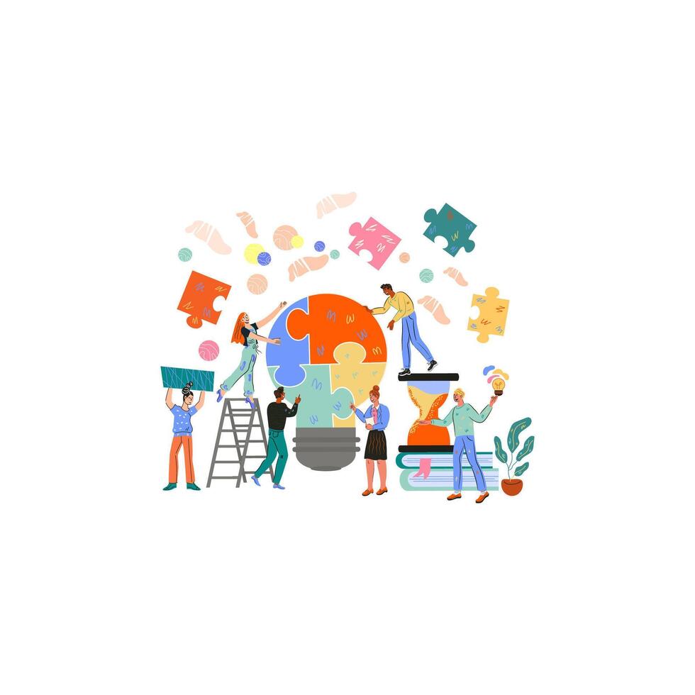 Business team collaboration and cooperation. Creative business idea. vector