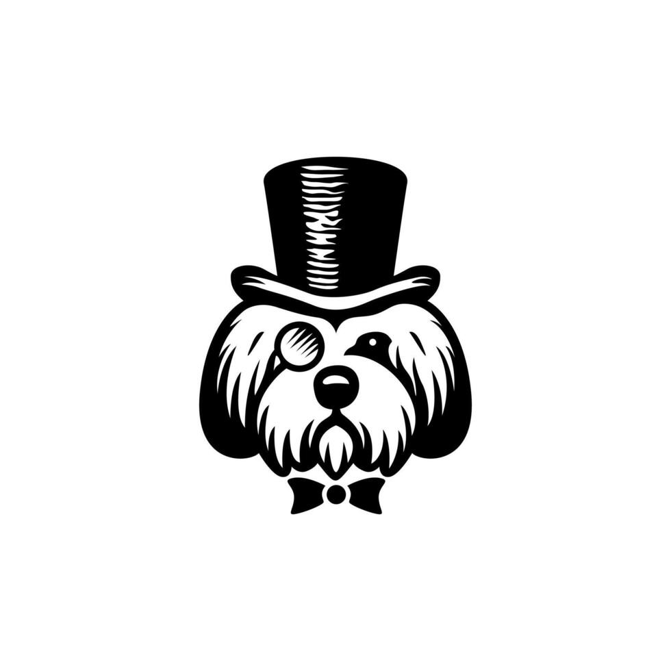 caniche cabeza logo vector