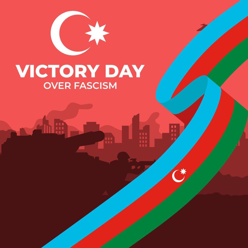 victoria día terminado fascismo ilustración antecedentes. celebracion de azerbaiyán día. eps 10 vector