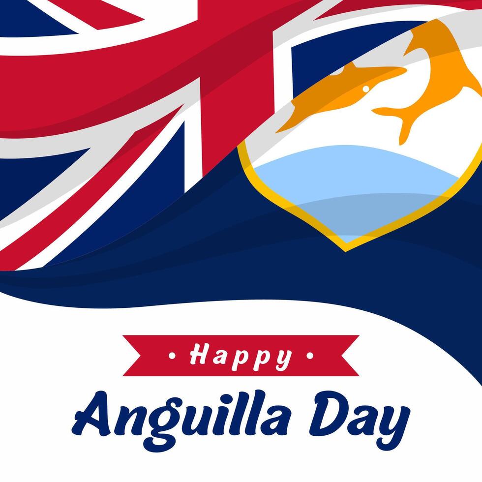 Happy Anguilla Day illustration background. eps 10 vector