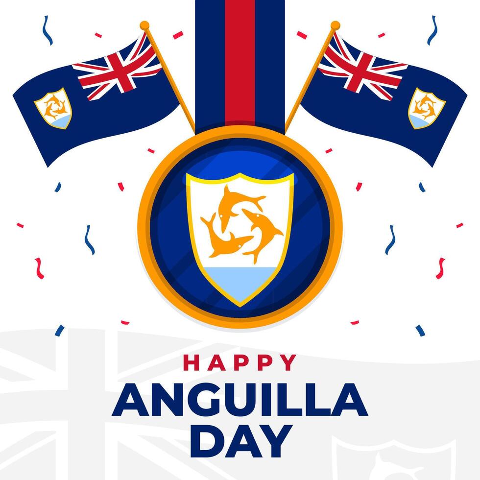 Happy Anguilla Day illustration background. eps 10 vector