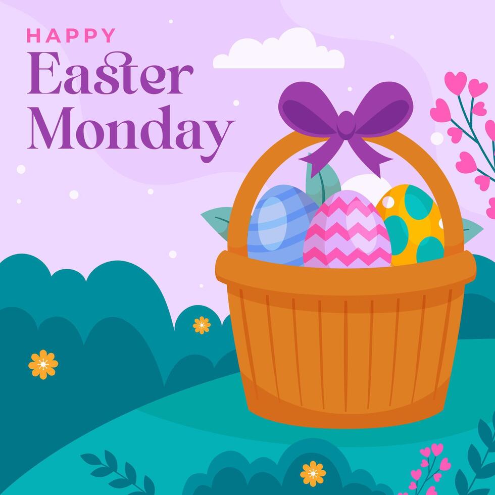 Happy Easter Monday illustration . eps 10 vector