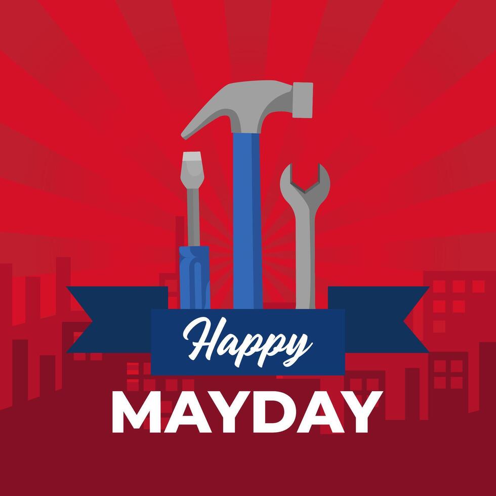 Illustration Happy May Day. eps 10 vector