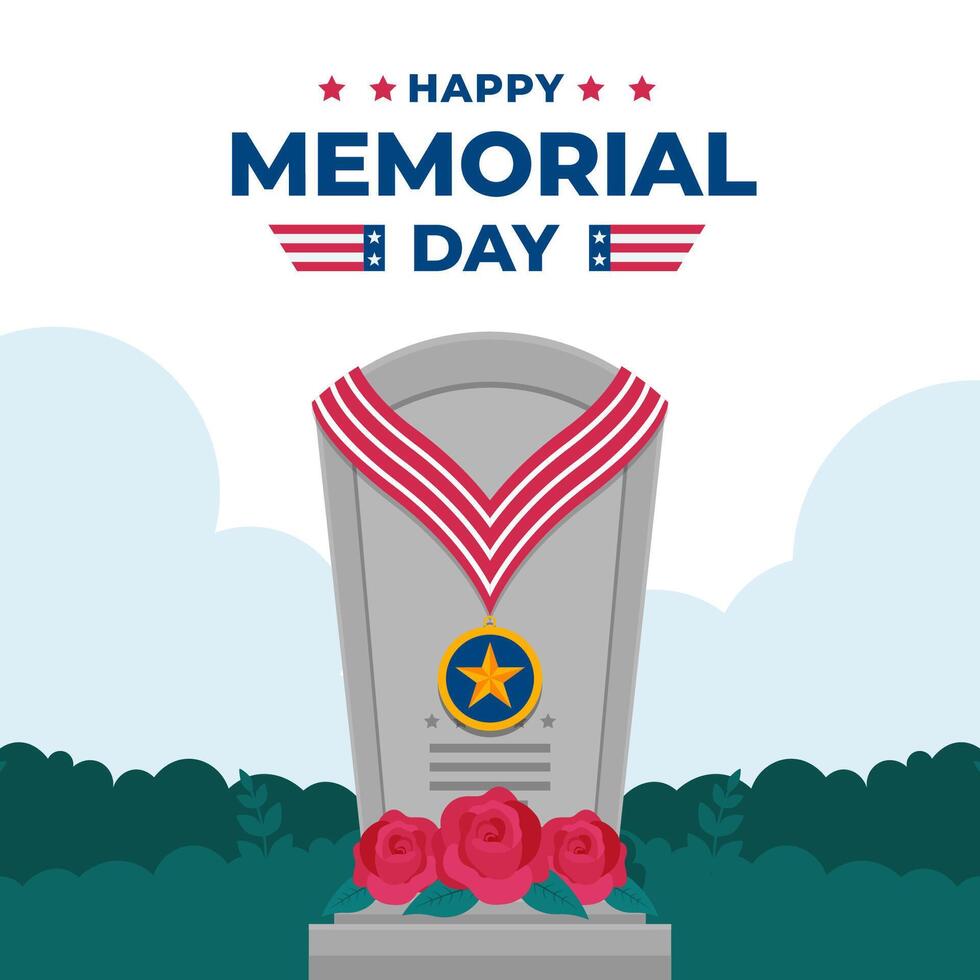 Happy Memorial Day illustration background. eps 10 vector