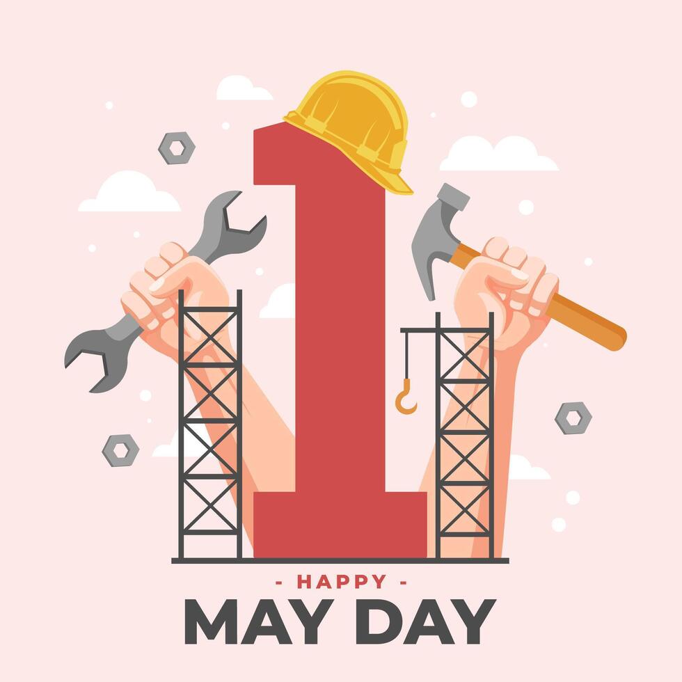 Illustration Happy May Day. eps 10 vector