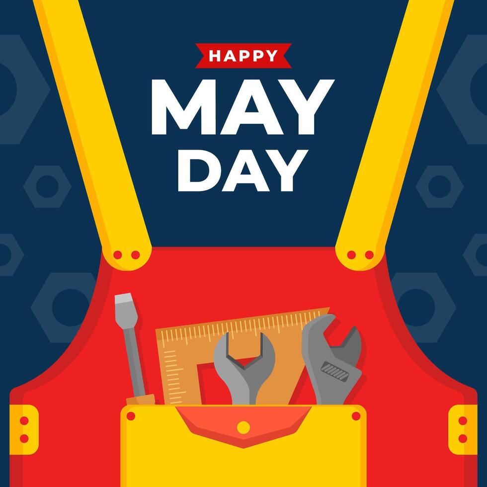 Illustration Happy May Day. eps 10 vector