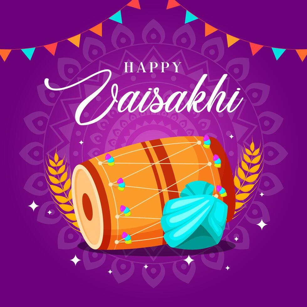 Happy Vaisakhi Illustration background. eps 10 vector