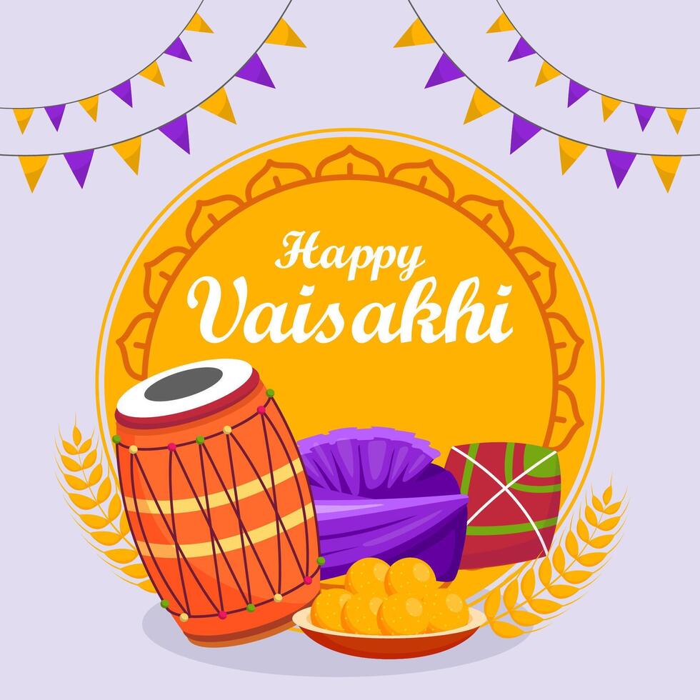 Happy Vaisakhi Illustration background. eps 10 vector