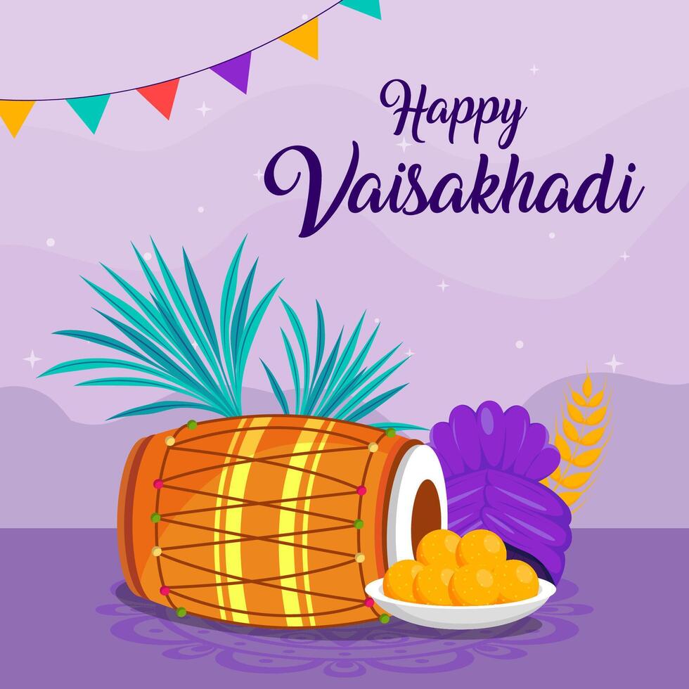 Happy Vaisakhadi Illustration background. eps 10 vector