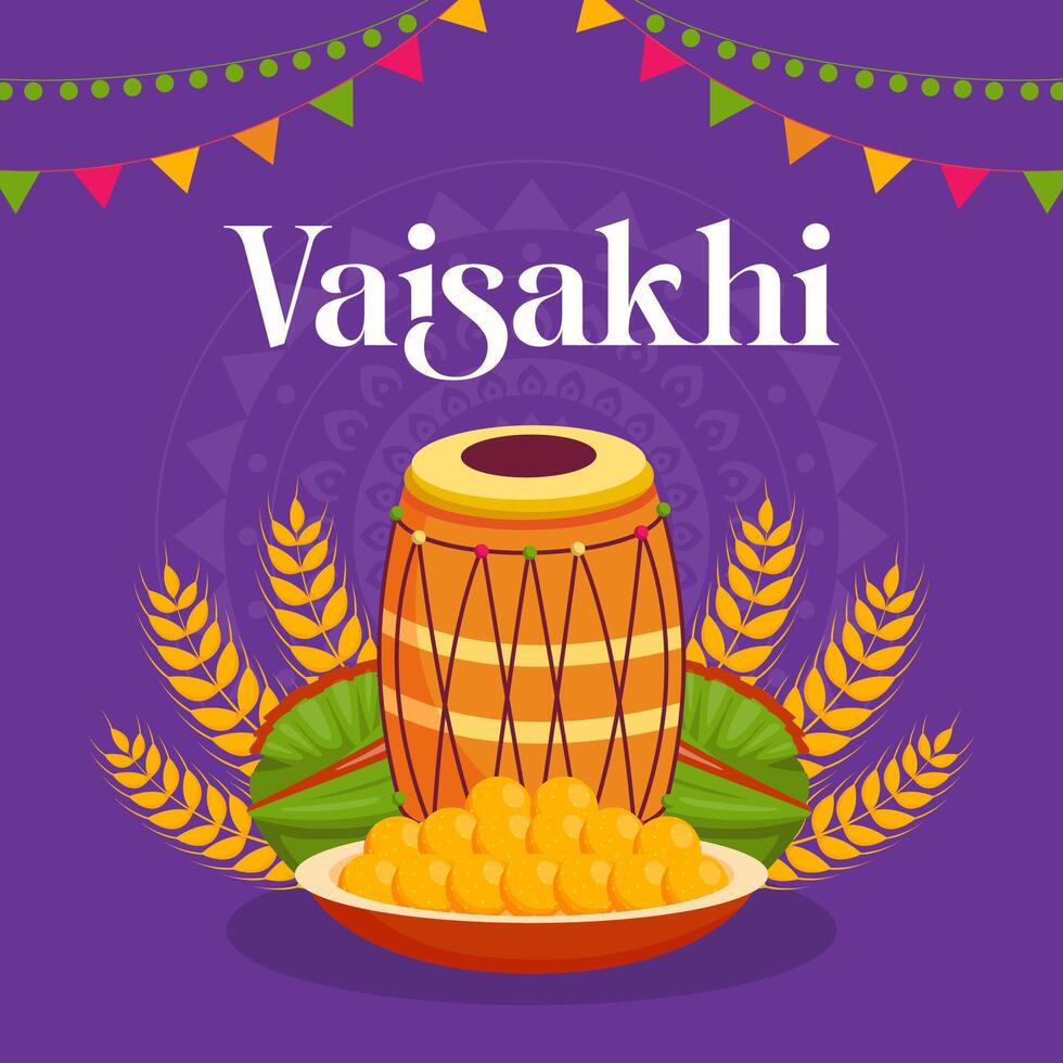 Happy Vaisakhi Illustration background. eps 10 vector