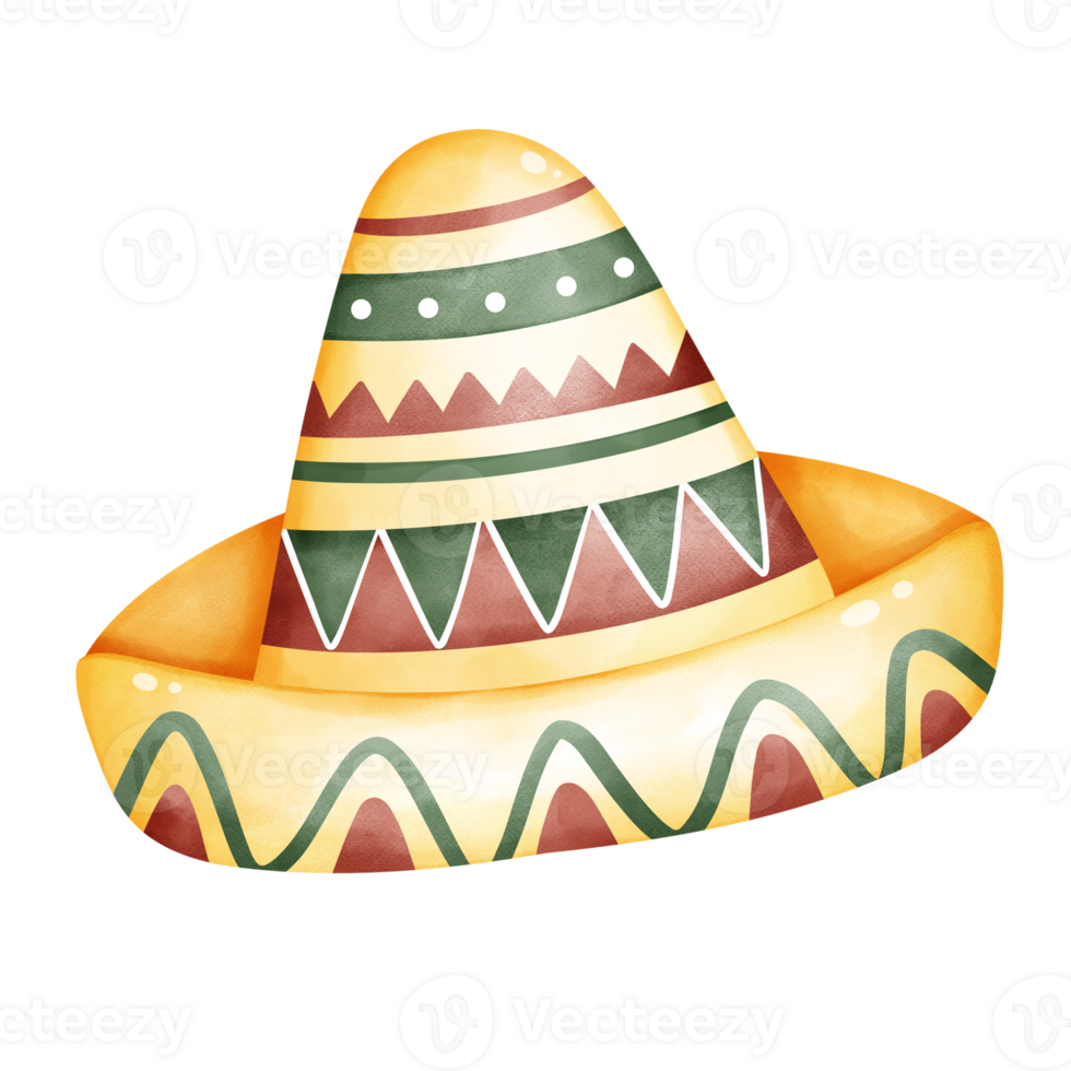 Illustration of Sombrero, Mexican Sombrero hat png