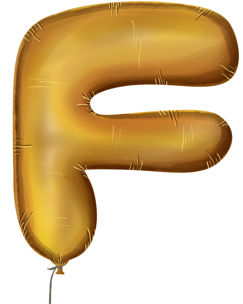 gold balloon letter a to z on transparent background png