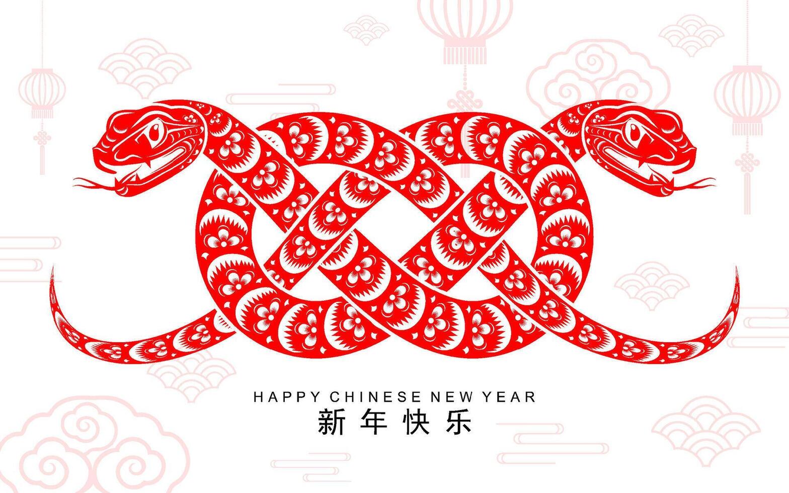 Happy chinese new year 2025 the snake zodiac sign vector