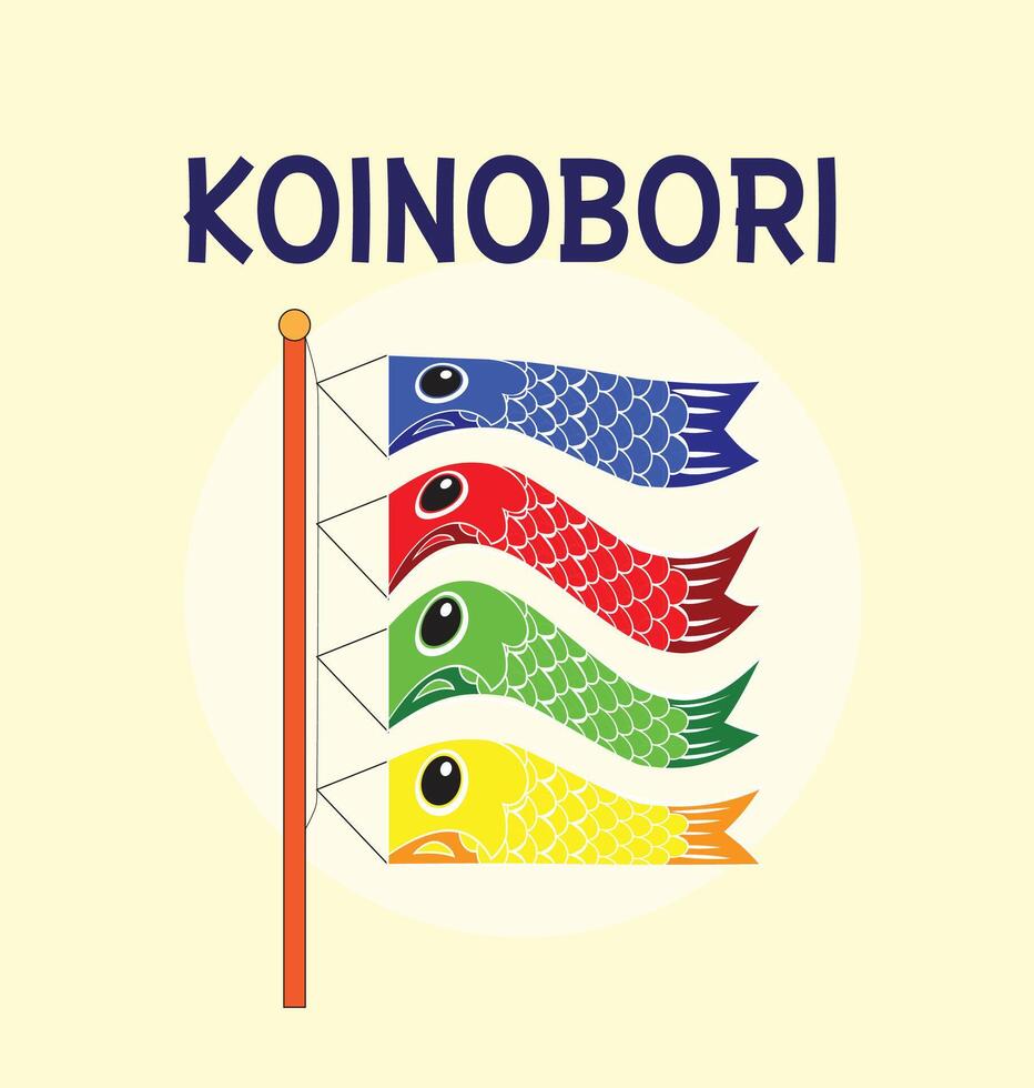 koinobori carpa serpentinas en oro elementos antecedentes. japonés traducir dorado semana fiesta vector